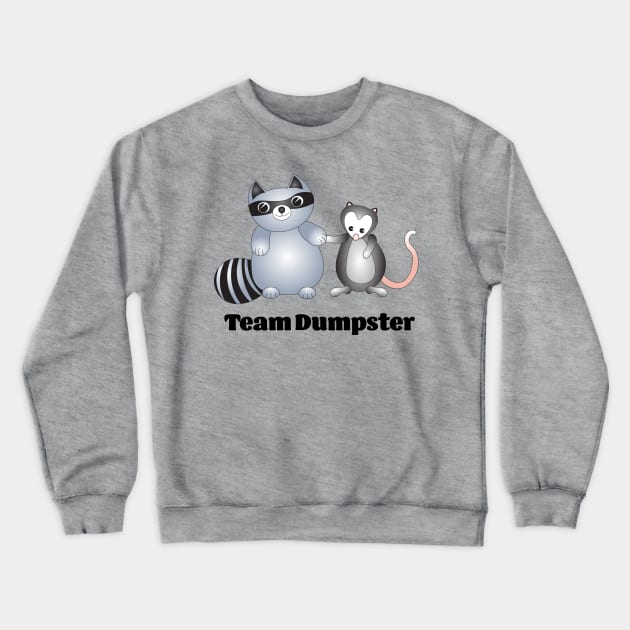 Team Dumpster Trash Panda and Possum Crewneck Sweatshirt by candhdesigns